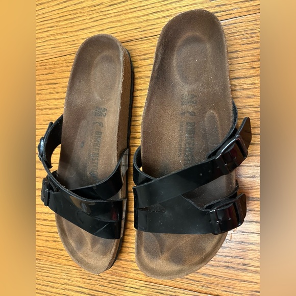 Birkenstock Women's Black Glossy Boho Sandals - Picture 6 of 9